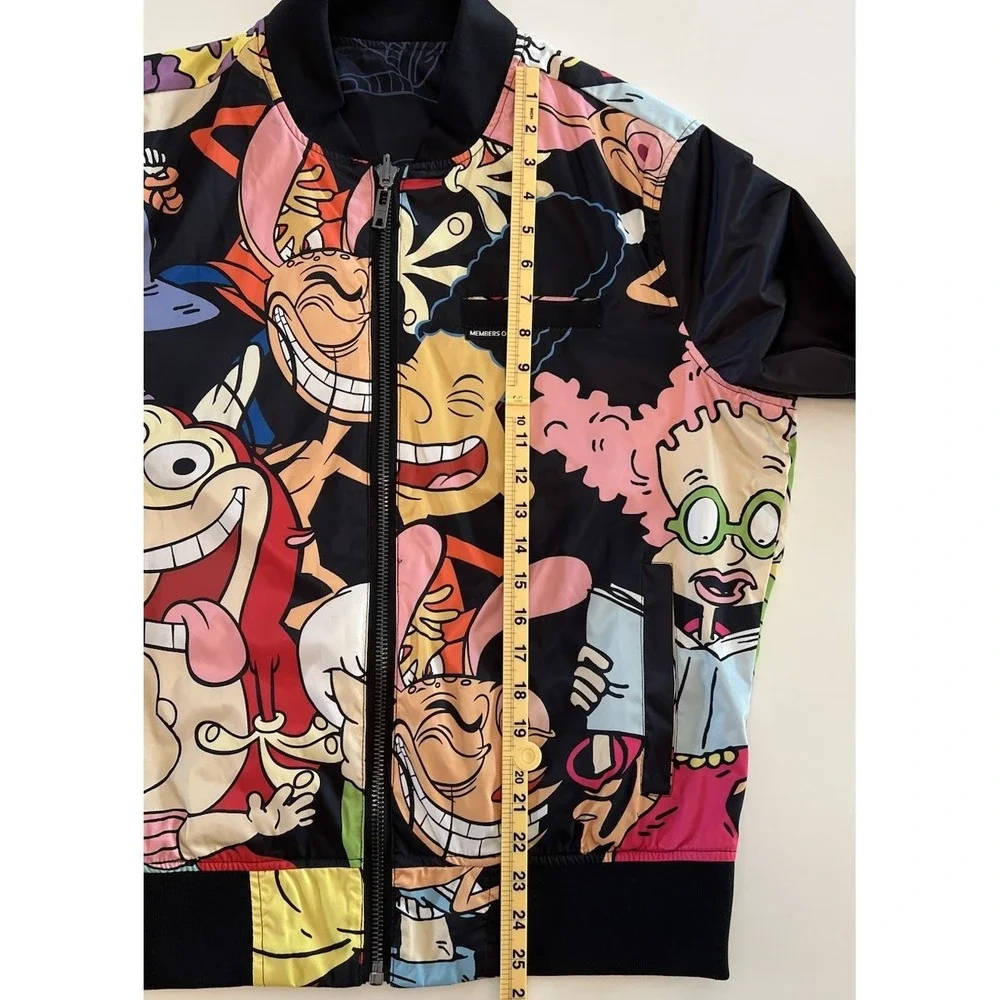 Members Only x Nickelodeon Reversible Bomber Jacket M Rugrats Hey Arnold 1990s